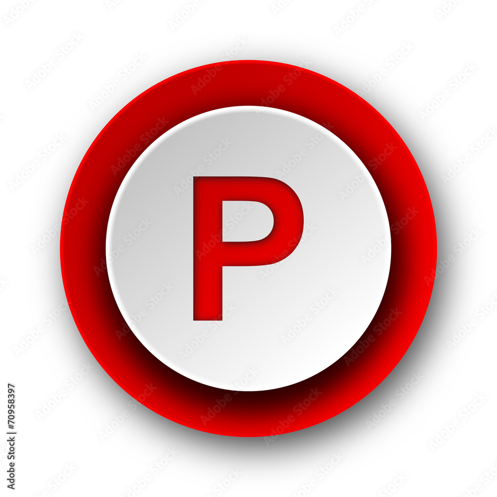parking red modern web icon on white background parking red modern web icon on white background