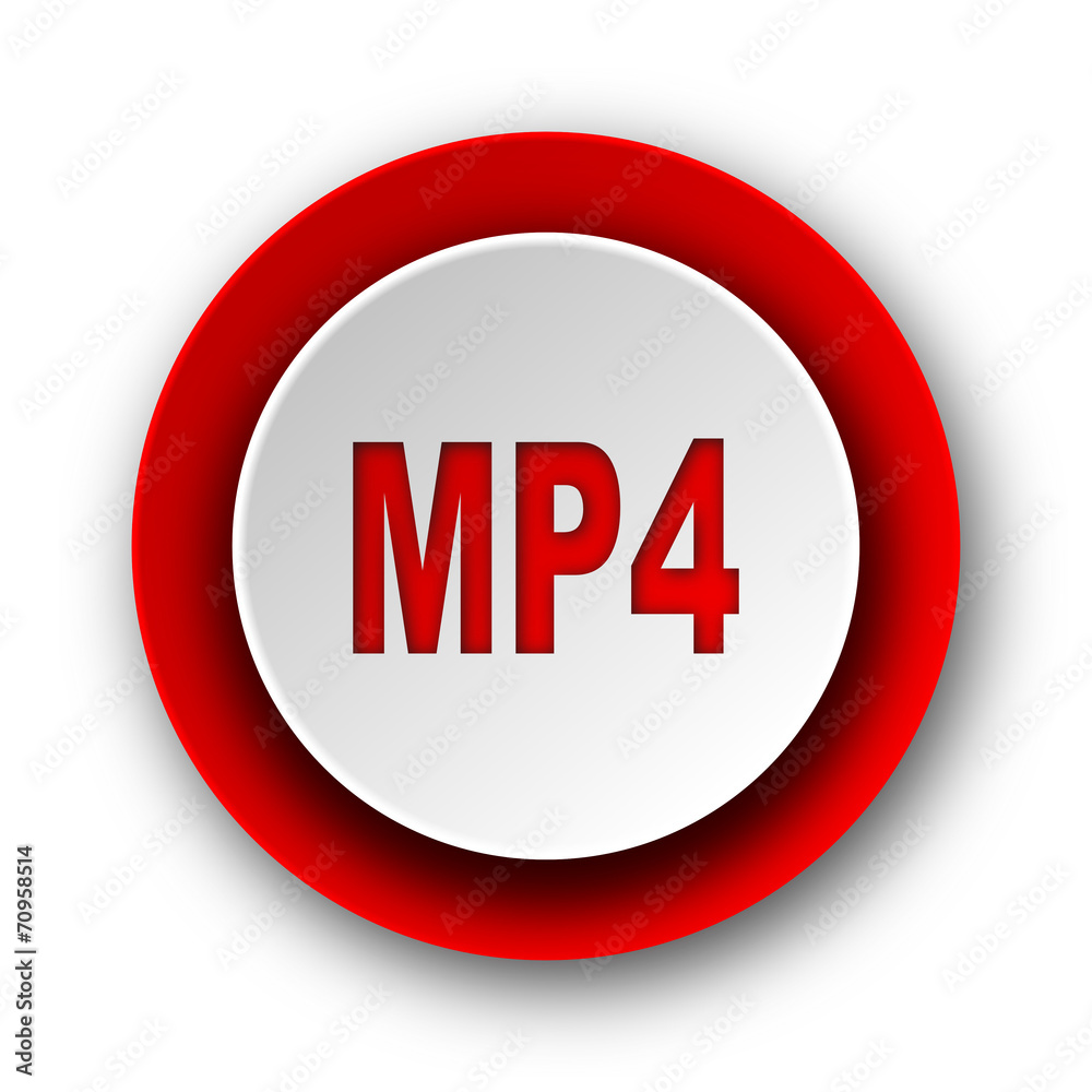 mp4 red modern web icon on white background mp4 red modern web icon on white background