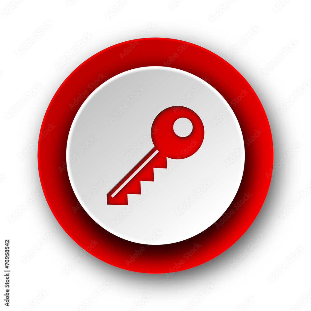 key red modern web icon on white background key red modern web icon on white background
