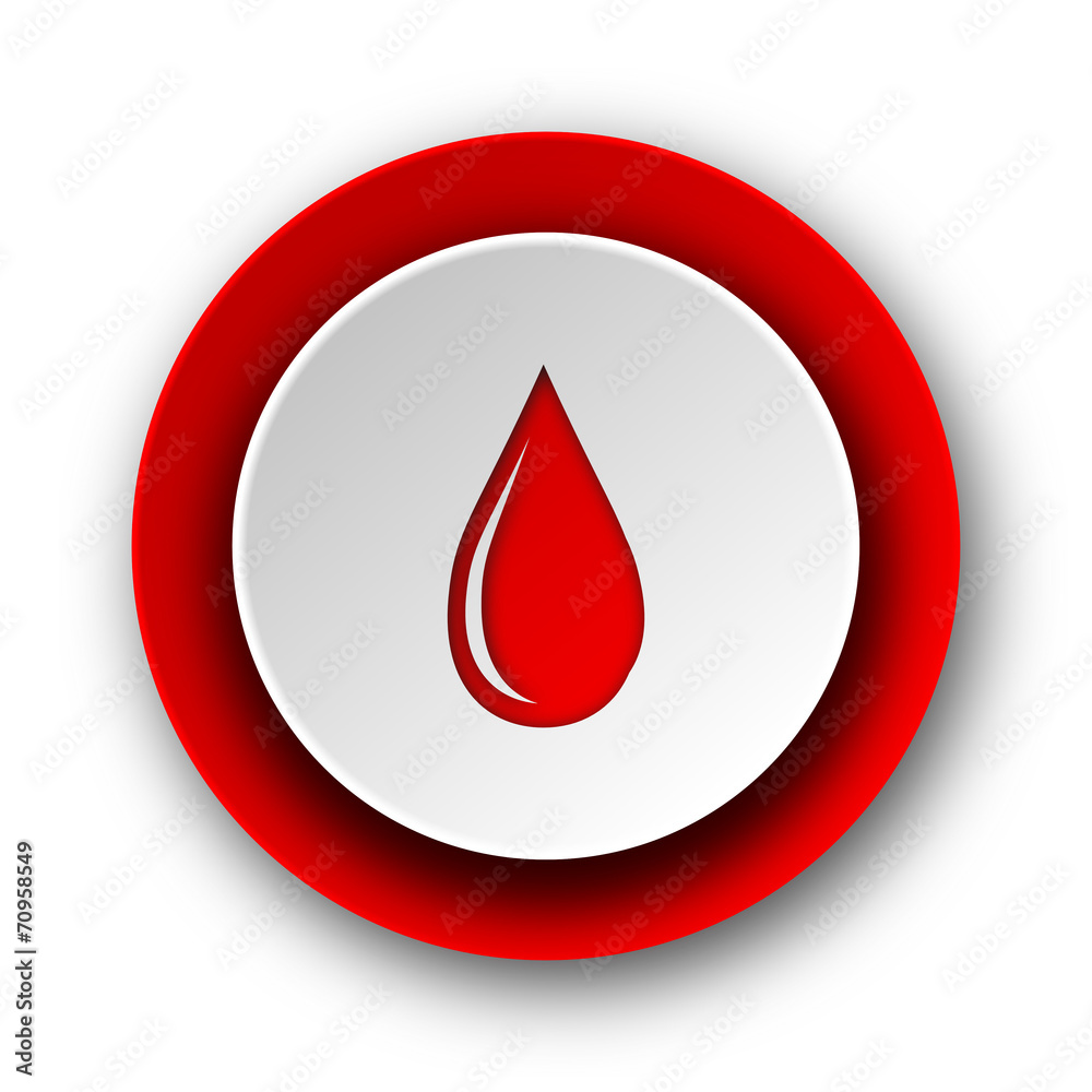 water drop red modern web icon on white background water drop red modern web icon on white background