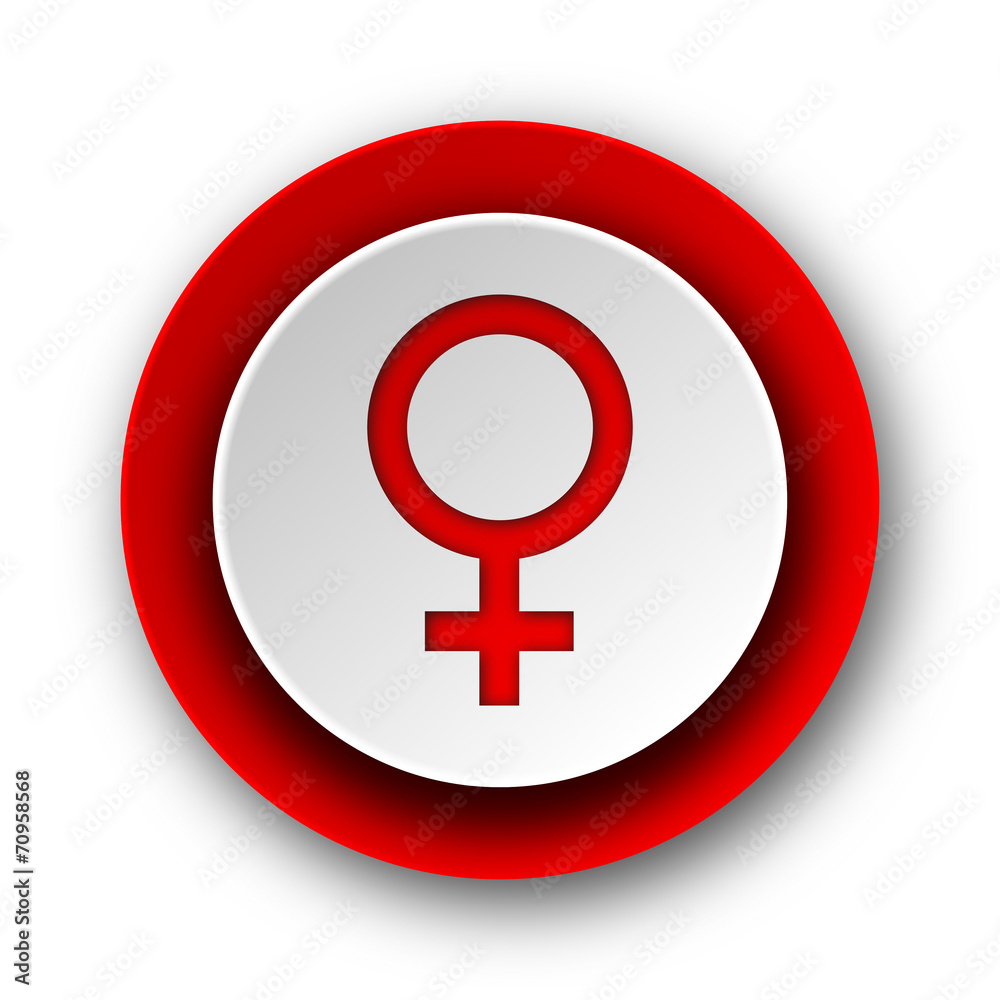 female red modern web icon on white background female red modern web icon on white background