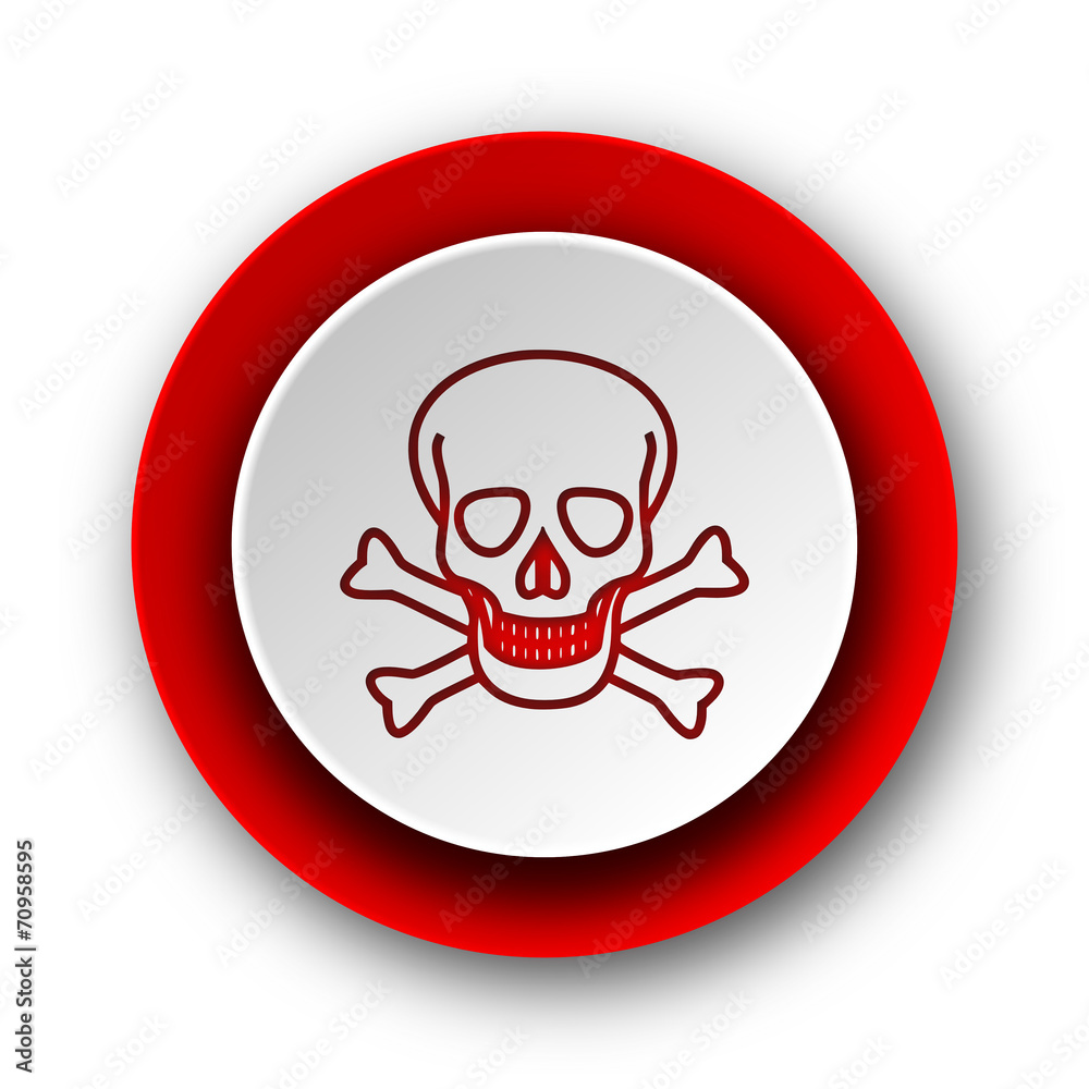 skull red modern web icon on white background skull red modern web icon on white background