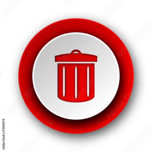 recycle red modern web icon on white background