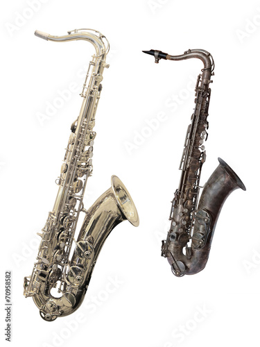 The image of a saxophone isolated