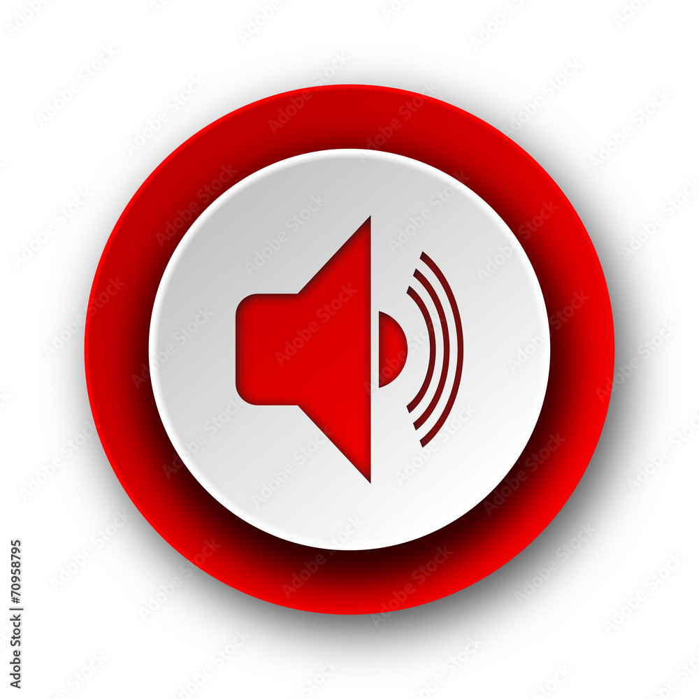 volume red modern web icon on white background volume red modern web icon on white background