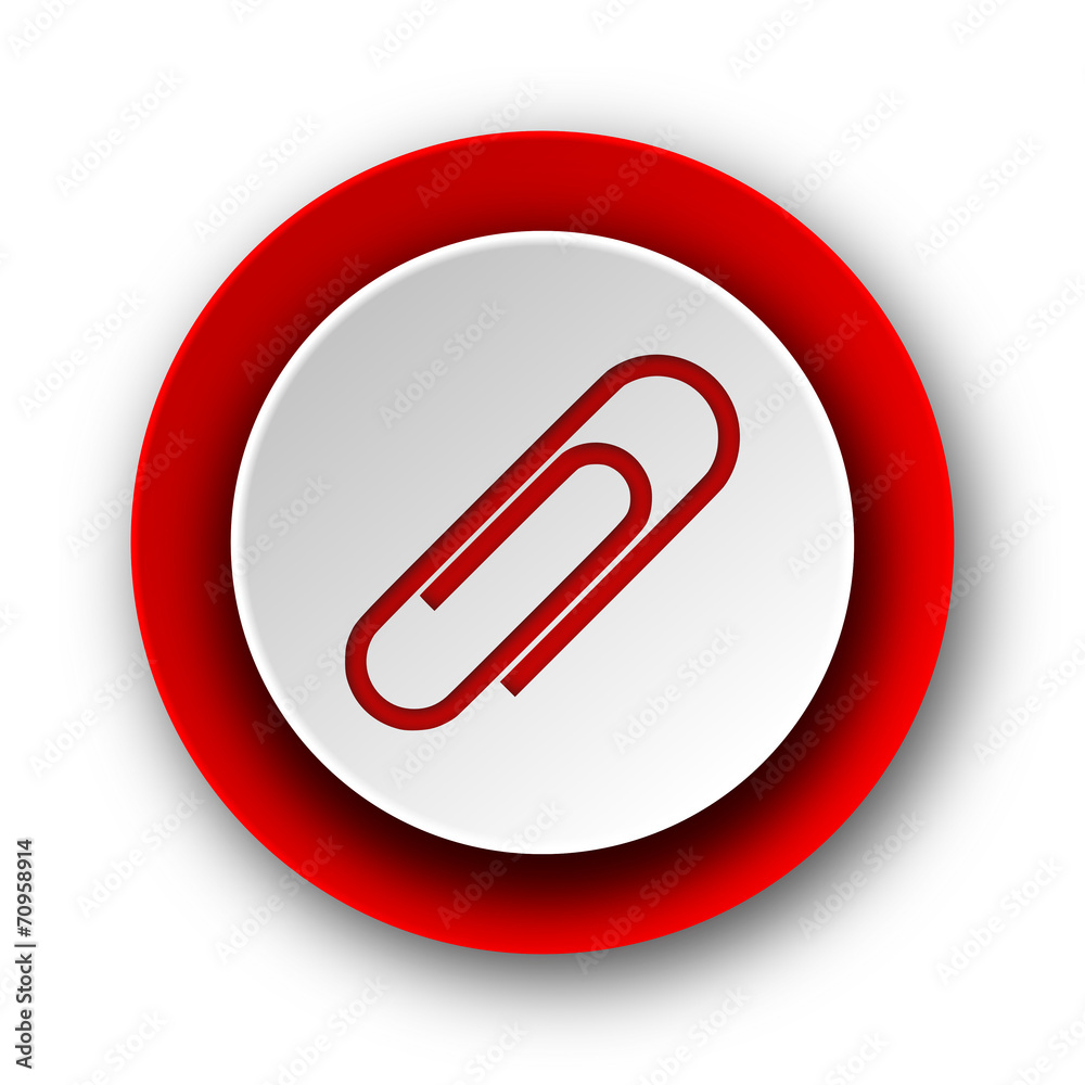 paperclip red modern web icon on white background paperclip red modern web icon on white background