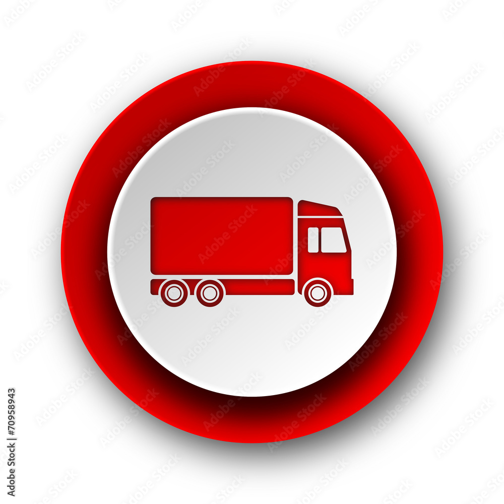 delivery red modern web icon on white background delivery red modern web icon on white background