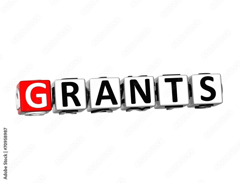 3D Word Grants on white background 3D Word Grants on white background