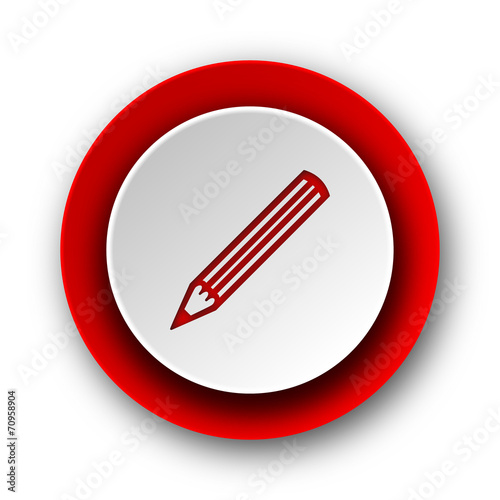 Free Download pencil red modern web icon on white background - GFXLoad