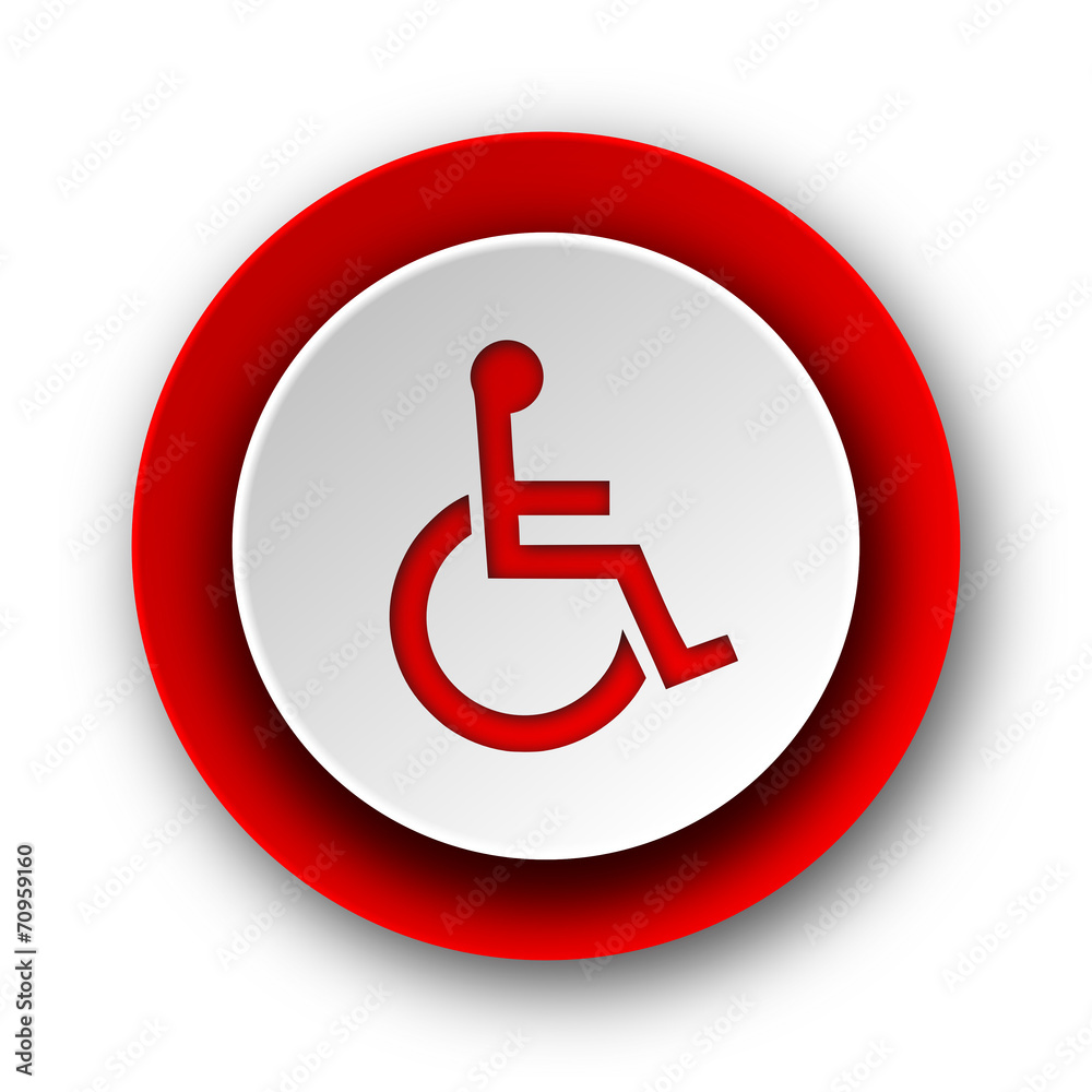 wheelchair red modern web icon on white background wheelchair red modern web icon on white background
