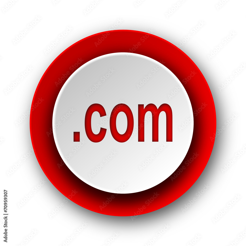 com red modern web icon on white background com red modern web icon on white background