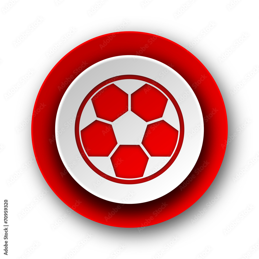 soccer red modern web icon on white background soccer red modern web icon on white background