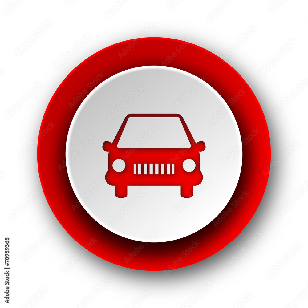 car red modern web icon on white background
