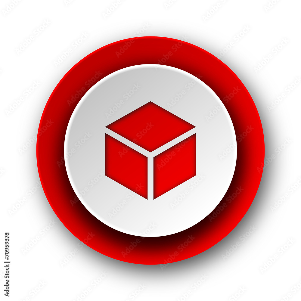 box red modern web icon on white background box red modern web icon on white background