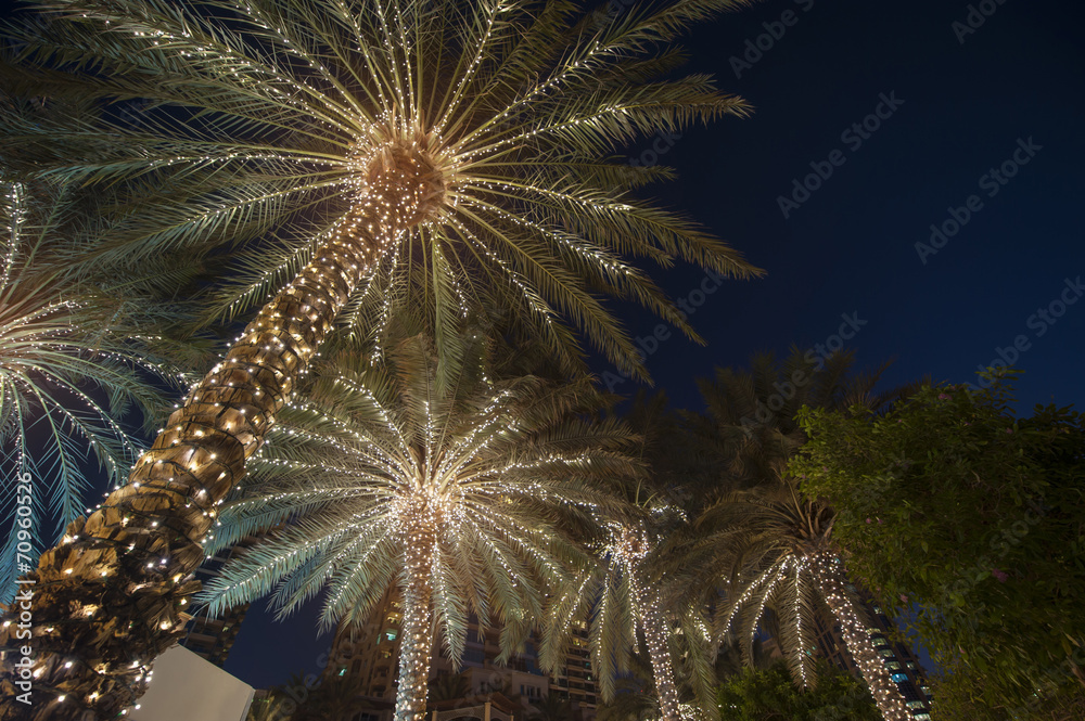 Naklejka premium christmas background palm tree