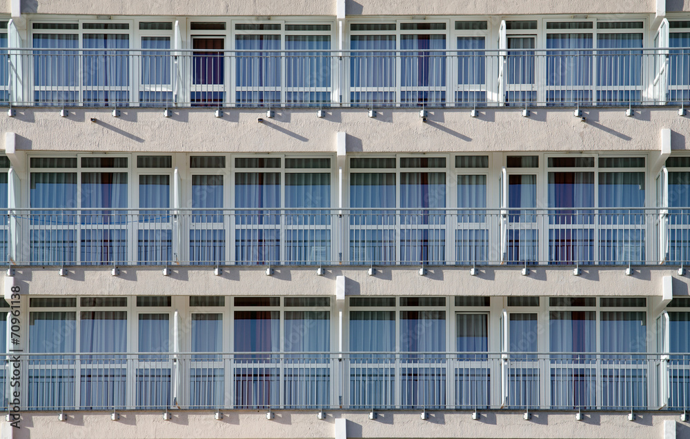 Rows of balconies in a new apartment house Rows of balconies in a new apartment house