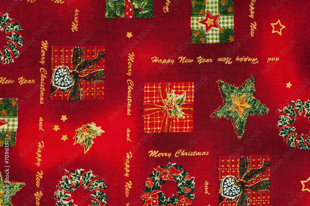cloth with Christmas pattern