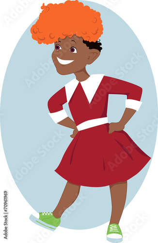 Little girl in Orphan Annie costume photo