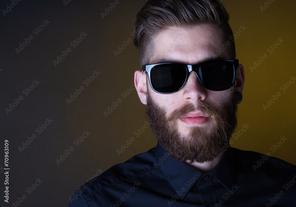 dhipster portrait with black backround