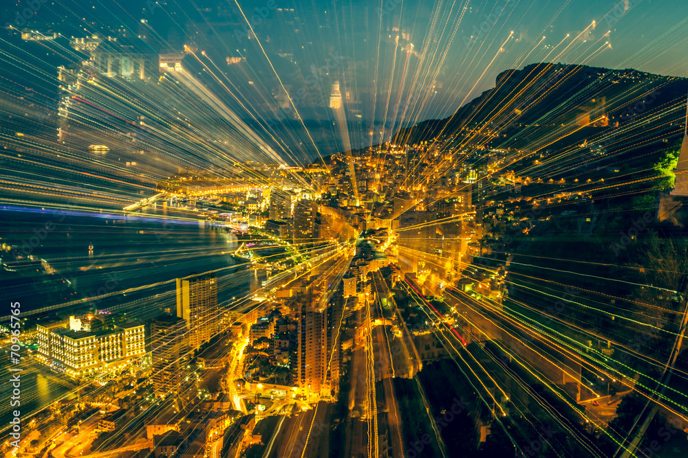 Futuristic radial blur background perspective