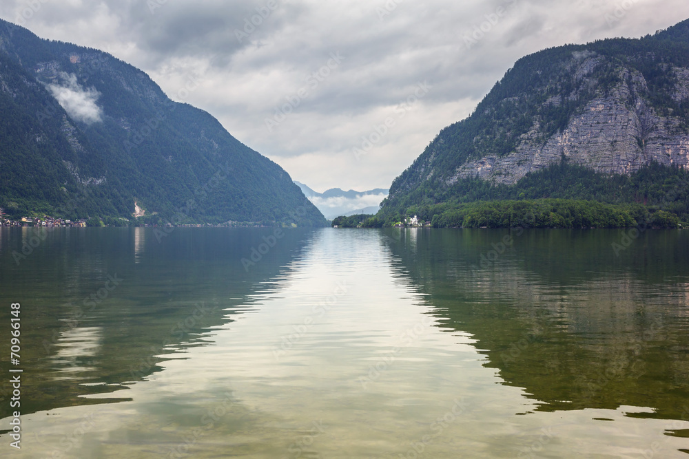 Hallstatter lake in the Alps of Austria