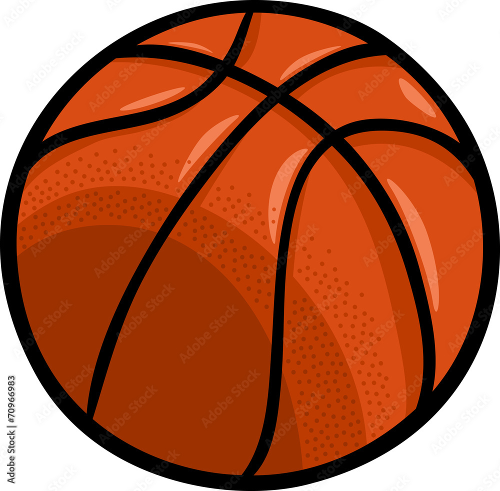 Papier Peint photo clipart de dessin animé de ballon de basket-ball -  Nikkel-Art.fr