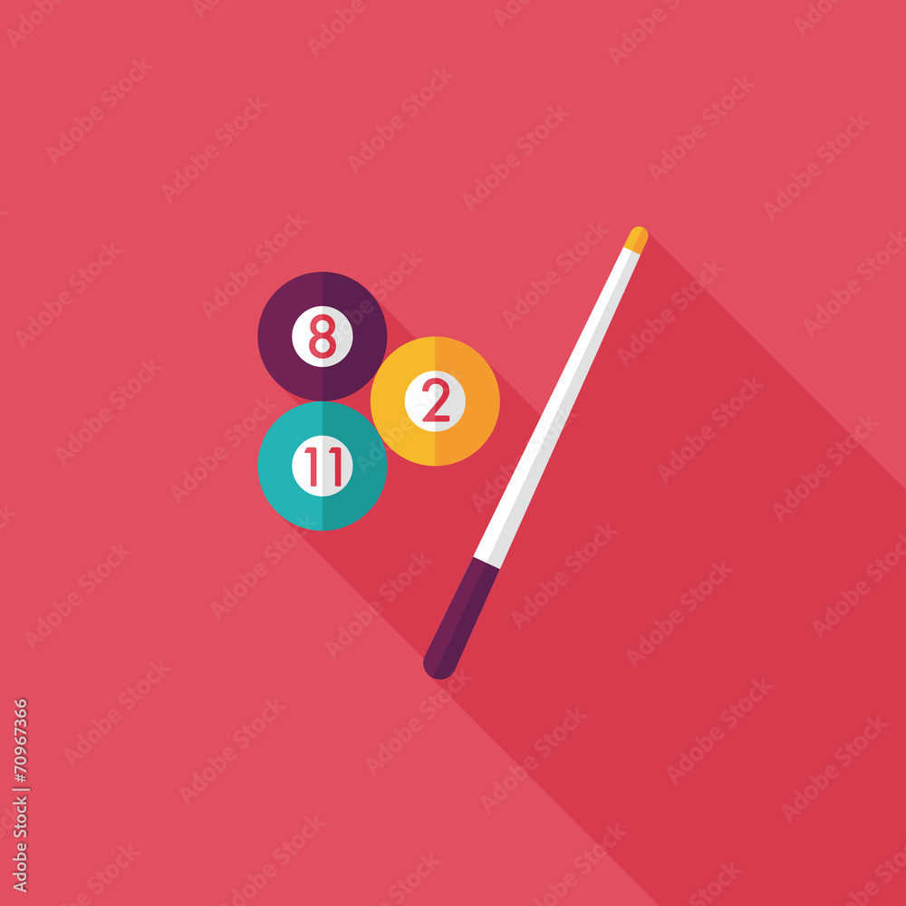 billiards flat icon with long shadow,eps10 billiards flat icon with long shadow,eps10