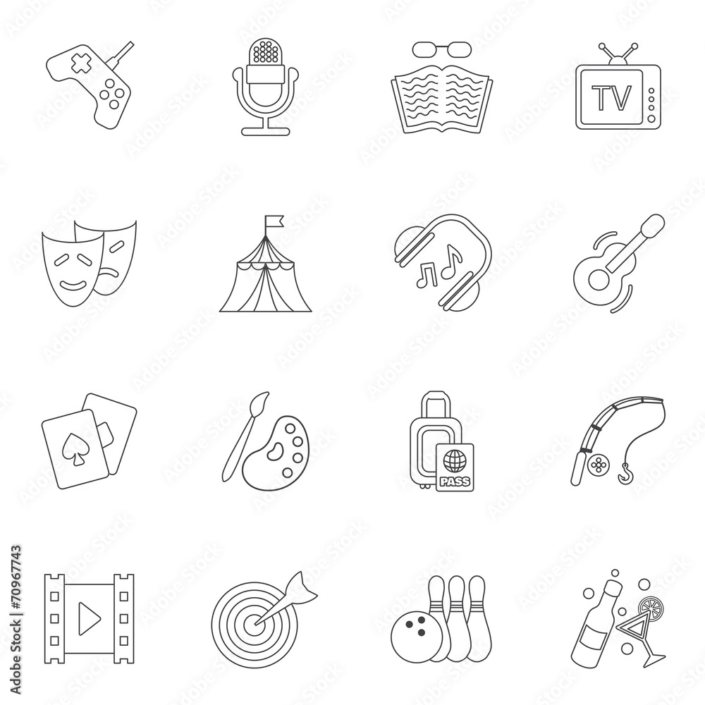 Entertainments icons outline Entertainments icons outline
