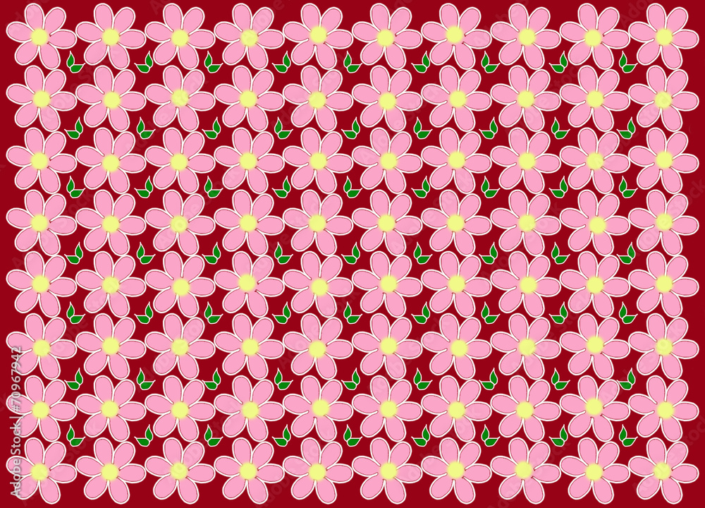 Texture . Flowers on a red background. Texture . Flowers on a red background.
