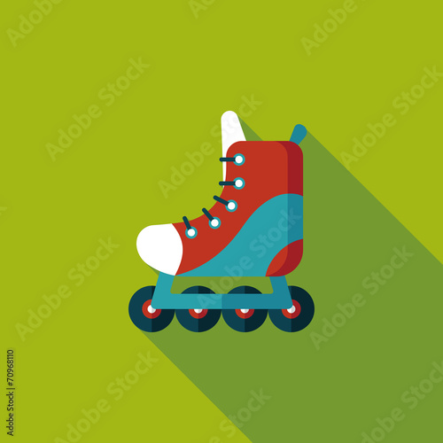 roller skates flat icon with long shadow,eps10