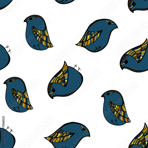 seamless bird pattern with clipping mask