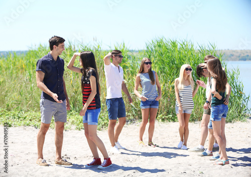 Beautiful young people on beach