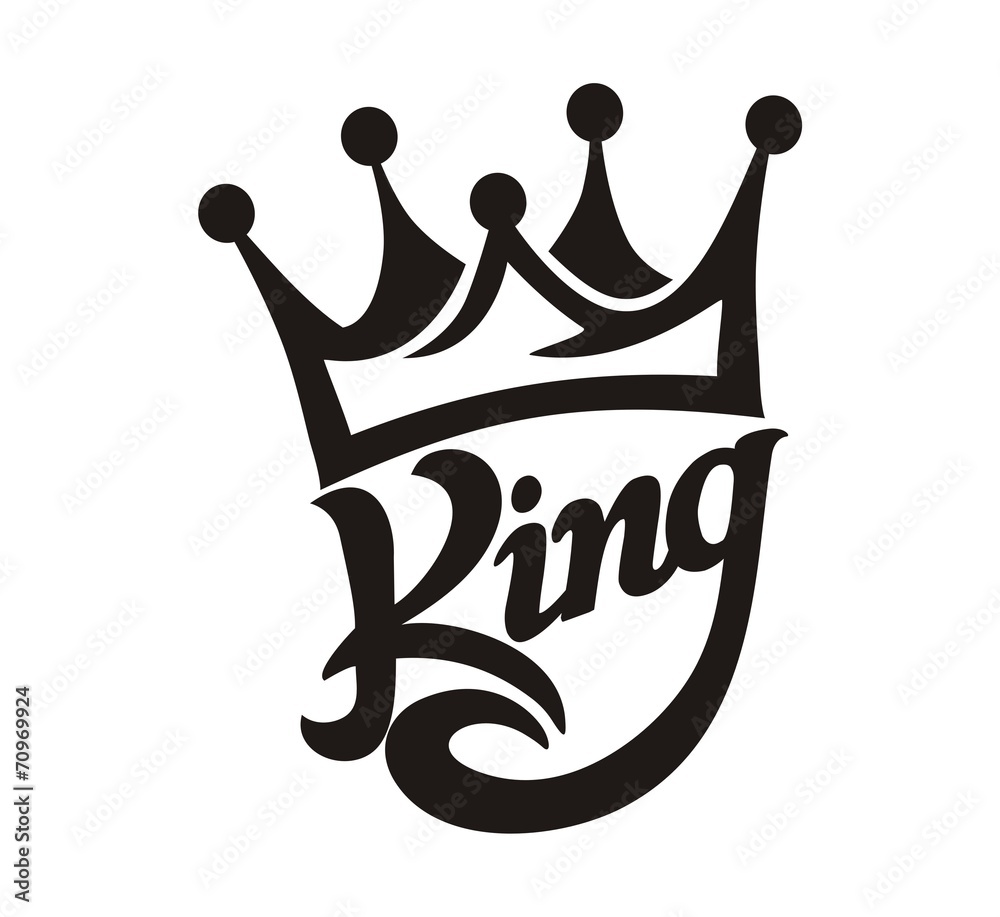 crown king typography - obrazy, fototapety, plakaty 