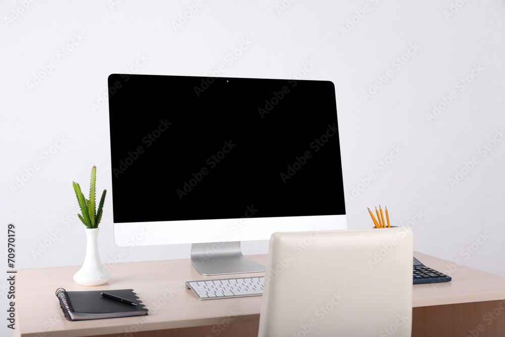 Office workplace with modern computer Office workplace with modern computer