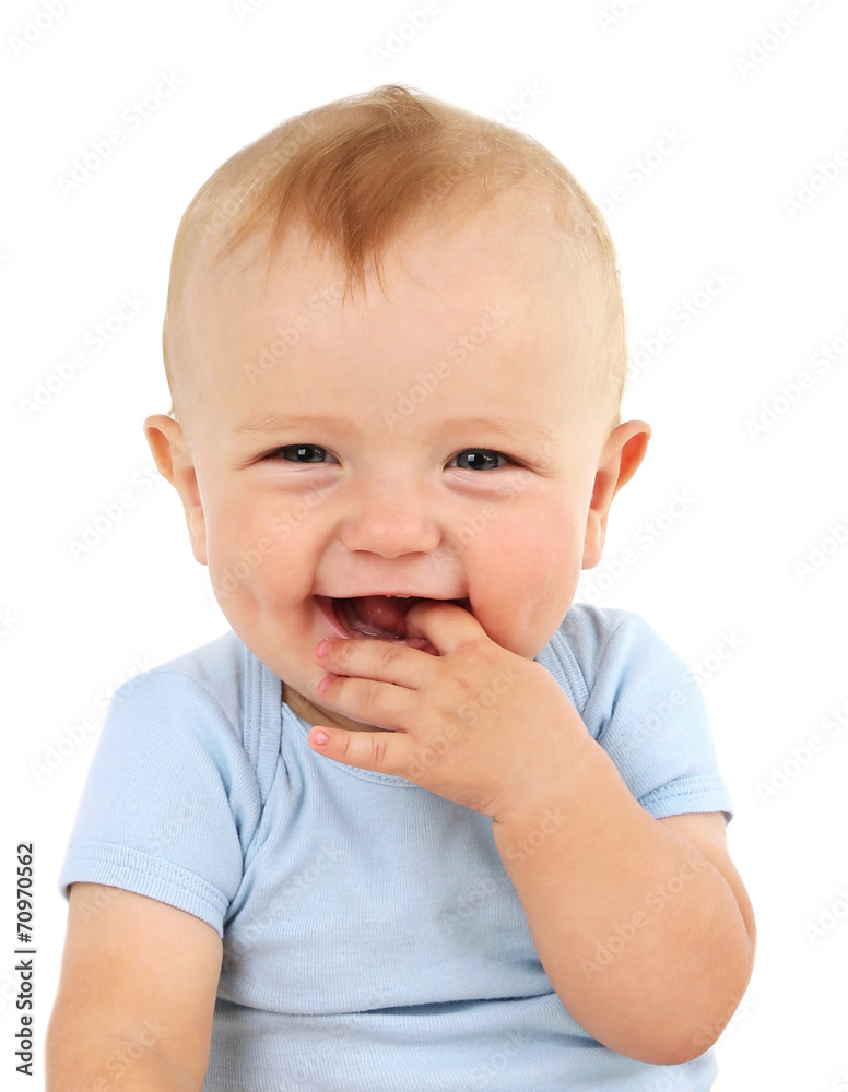 Portrait of cute baby, isolated on white Portrait of cute baby, isolated on white