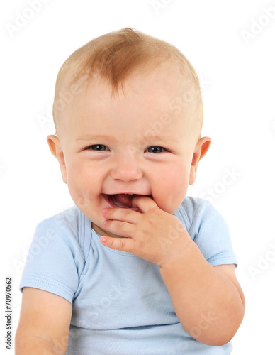 Portrait of cute baby, isol...