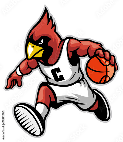 Obraz na płótnie cardinal as a basketball mascot