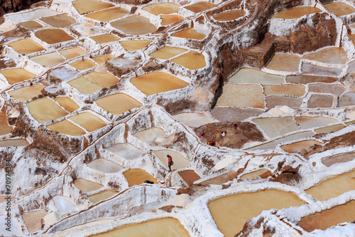 View of Salt ponds, Maras, Cuzco, Peru