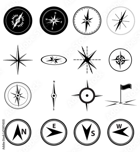 Compass icons set 