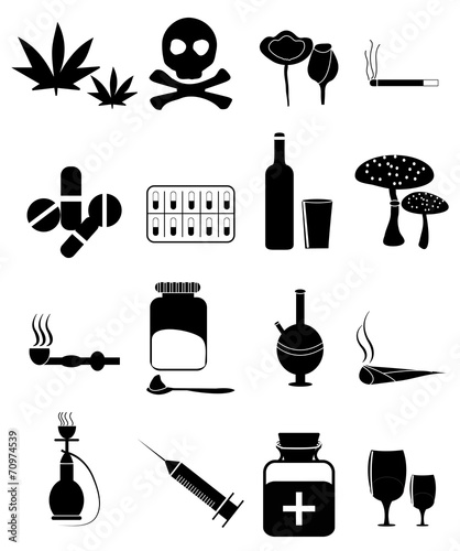 Drugs icons set