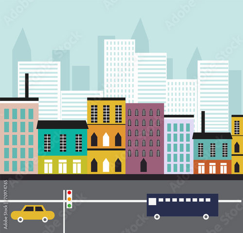 Colorful city background. © sdp_creations