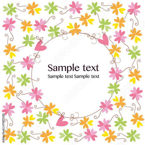 Clover flowers greeting card background vector