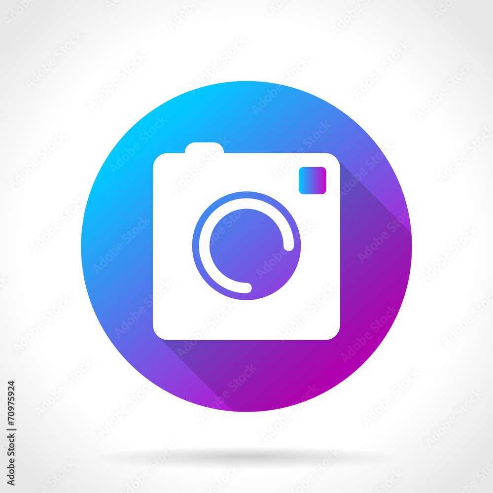 Flat Long Shadow Icon Of Photo Camera Flat Long Shadow Icon Of Photo Camera