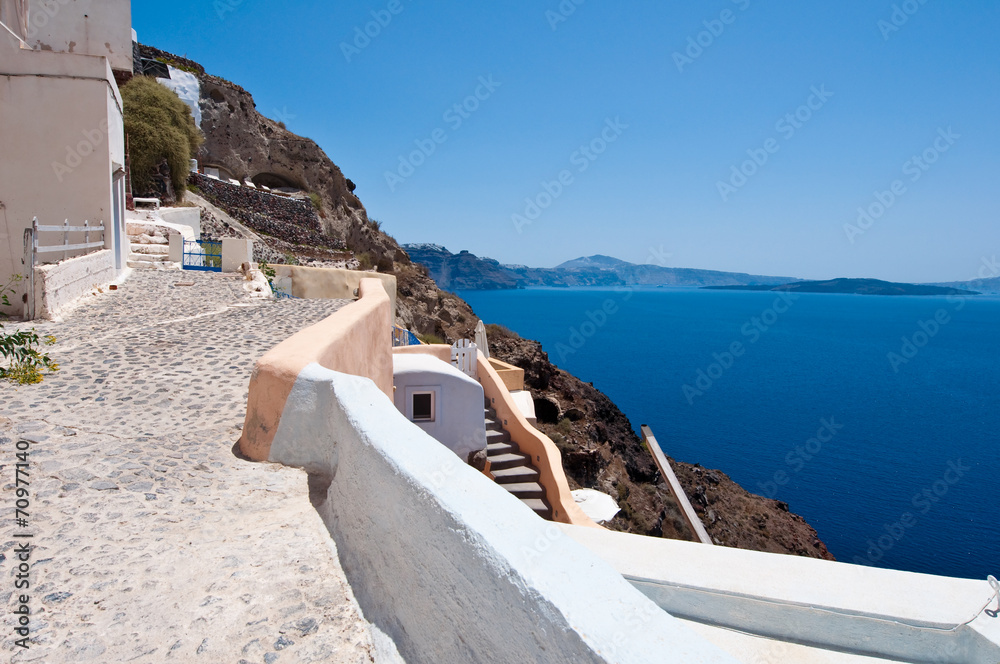 Fototapeta premium Detail of architecture in Oia. Santorini in Greece.