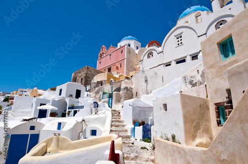 Oia cityscape with cave houses. Thera (Santorini), Greece.