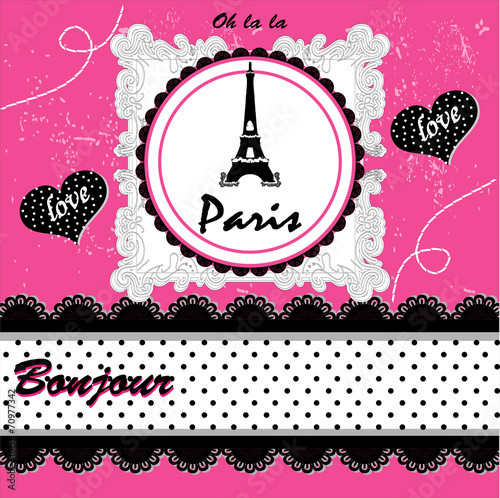paris card. vector illustration