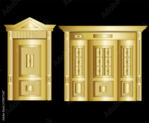 Golden Vault Door. Vector Illustration