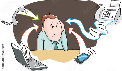 Office burnout - information overload  electronic devices