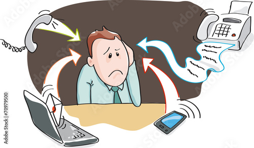 Office burnout - information overload, electronic devices