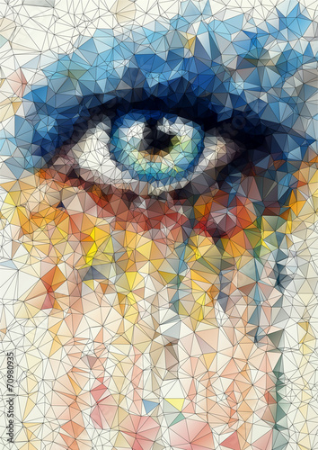 beautiful eye in geometric styling abstract geometric background #70980935